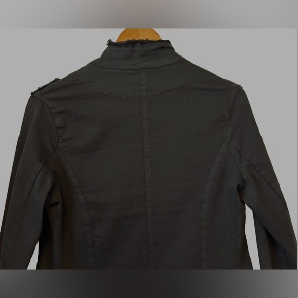 No. 6 lghtwght blk denim military jkt w rounded bk hm & frnge SZ L Sgt Peppers - Picture 8 of 9